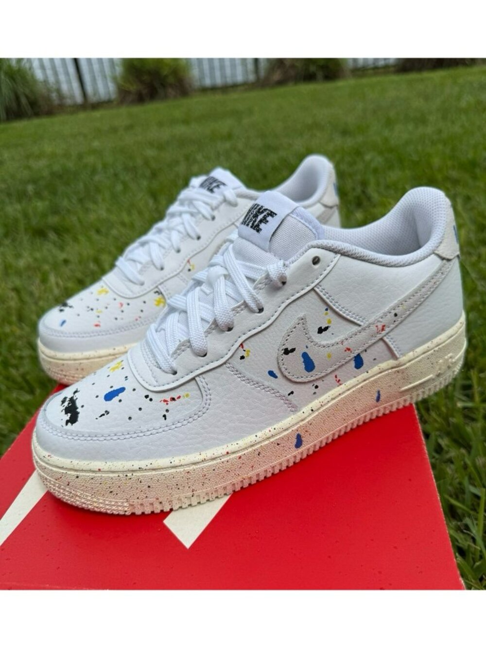6Y | 7.5 WOMEN'S NIKE AIR FORCE ONE AF1 LV8 DJ2598-100 WHITE / SAIL / MULTICOLOR